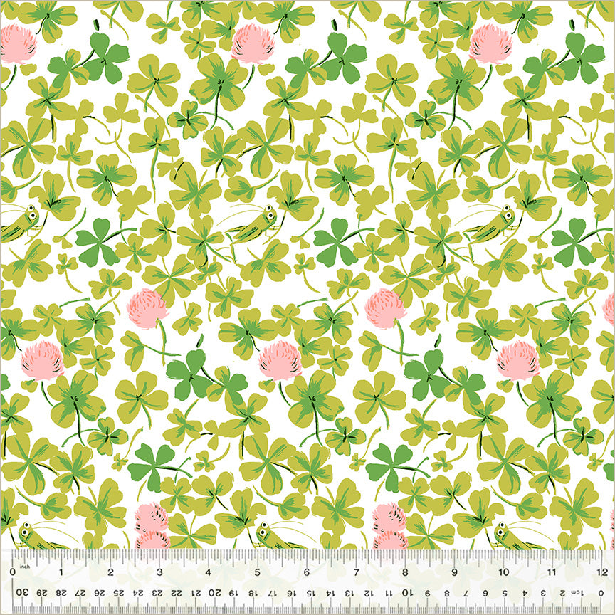 PREORDER Studio Edit by Heather Ross Cricket Clover, Pink, Cotton - 37026D-6