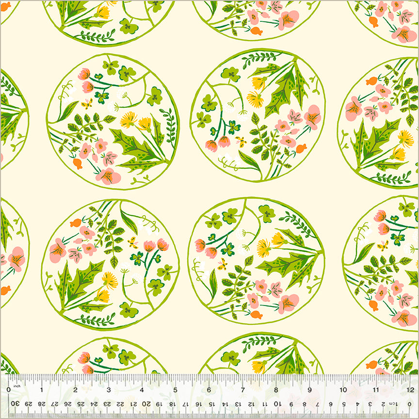 PREORDER Studio Edit by Heather Ross Floral Wreaths, Cream, Cotton - 40928D-5