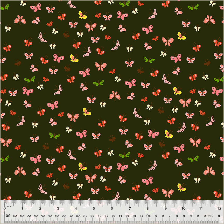 PREORDER Studio Edit by Heather Ross Butterflies, Mud, Cotton - 40933D-8