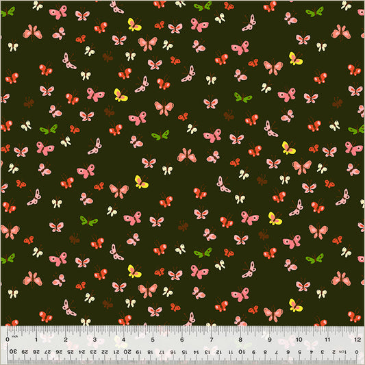 PREORDER Studio Edit by Heather Ross Butterflies, Mud, Cotton - 40933D-8