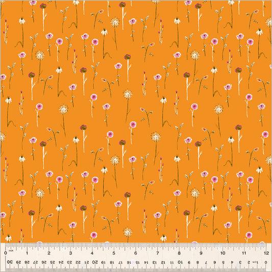 PREORDER Studio Edit by Heather Ross Wildflowers, Orange, Cotton - 52757D-12