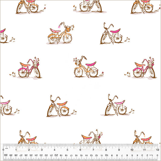 PREORDER Studio Edit by Heather Ross Dream Bike, White, Cotton - 54327D-3