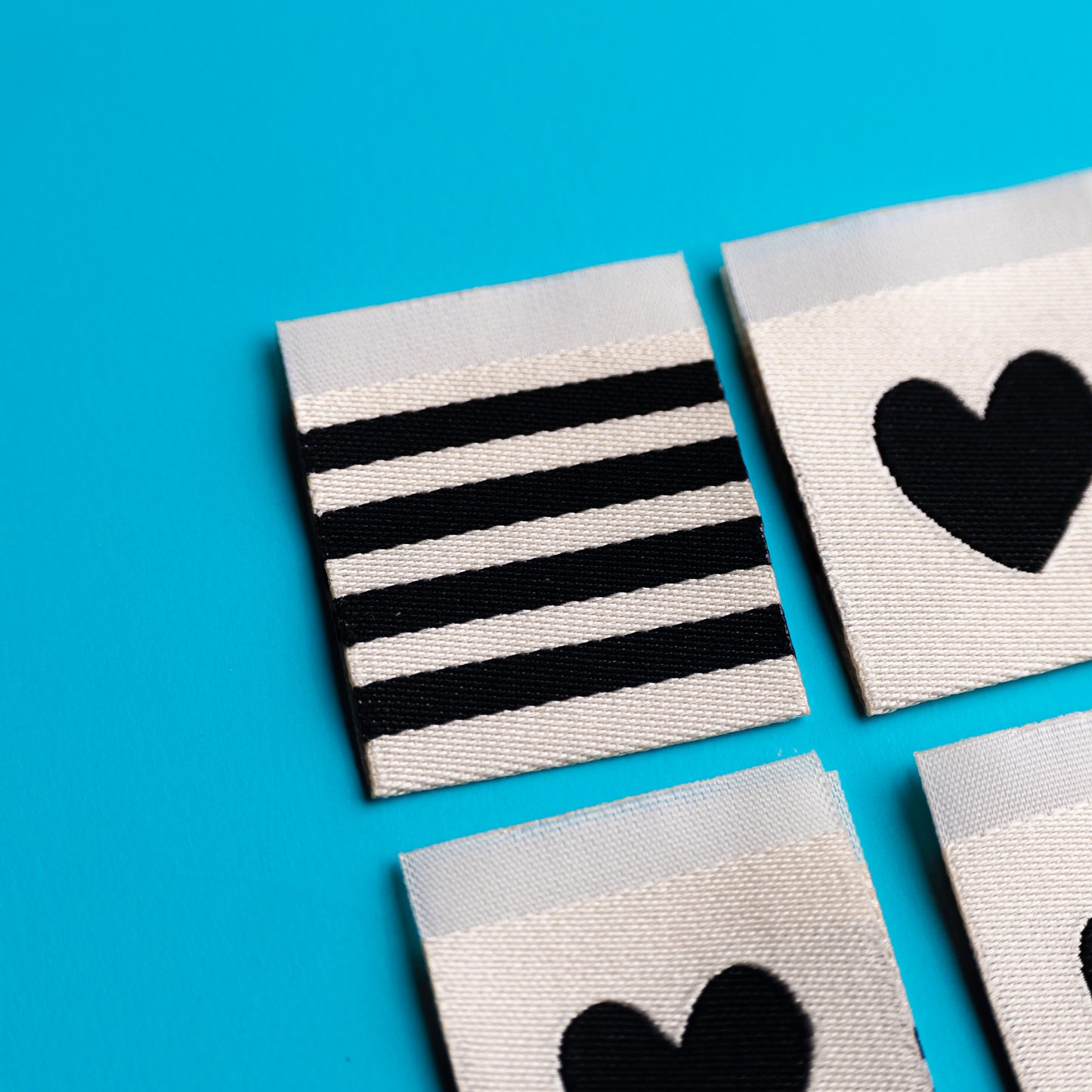 Black & White Heart - Premium Woven Sew In Label - Matchy Matchy