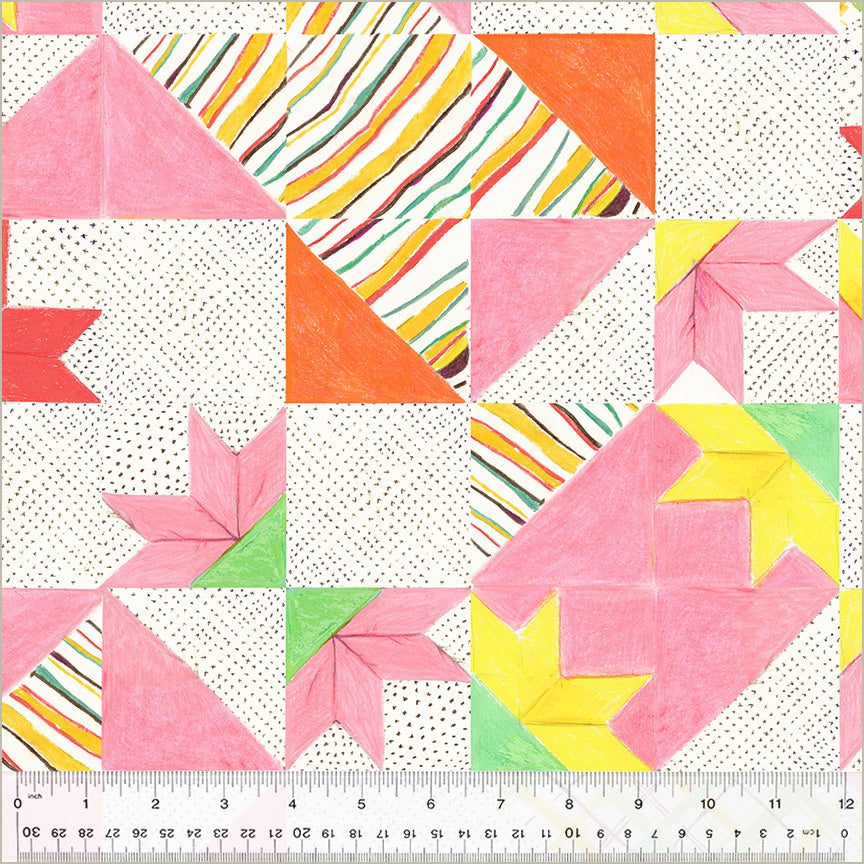 Heather Ross By Hand Bee's Quilt in White