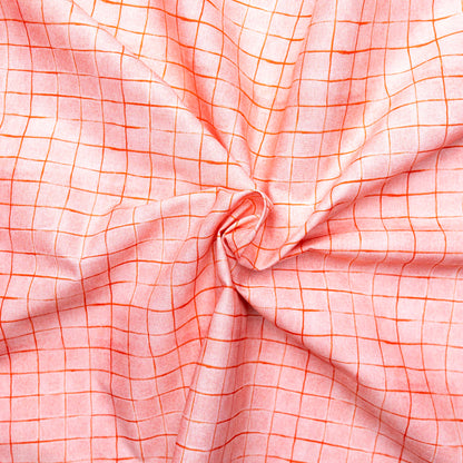 Heather Ross By Hand Drawn Plaid in Salmon