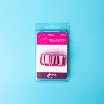 Sallie Tomato x Tula Pink 1 Inch Rectangle Ring Pack of 4