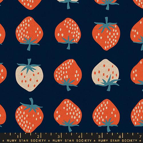 PREORDER Ruby Star Society Canvas Strawberry Canvas by Kimberly Kight Navy