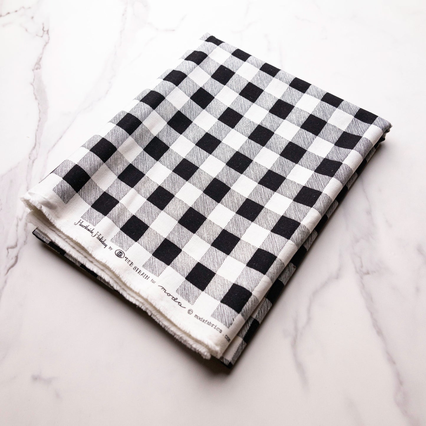 Personal Destash: 1 7/8 yard Black & White Buffalo Check from Moda